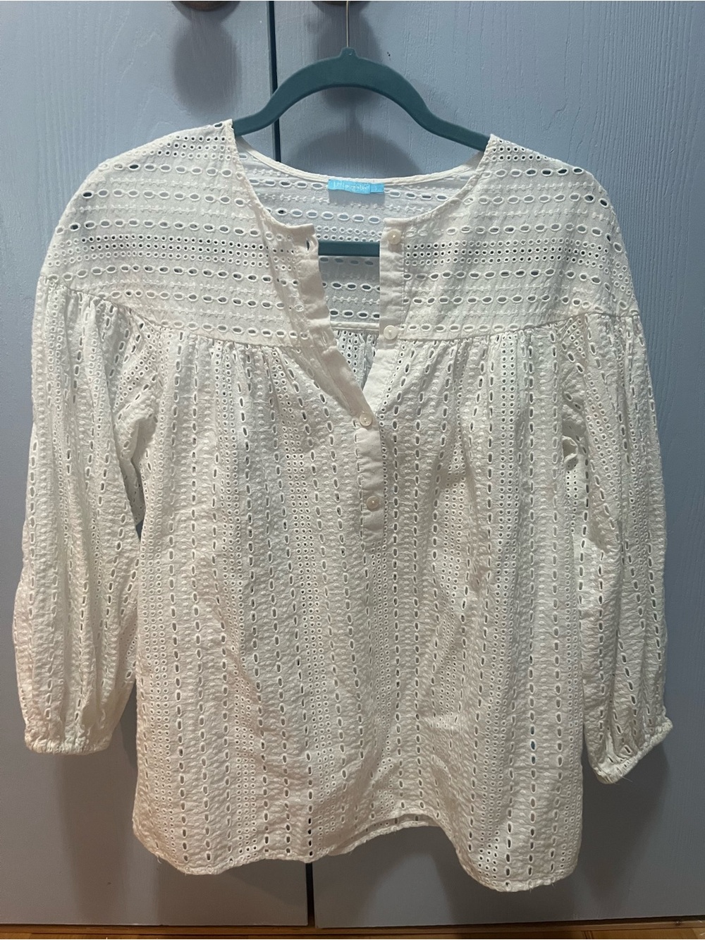 Lightweight Cotton White Eyelet Women’s Blouse - J. McLaughlin